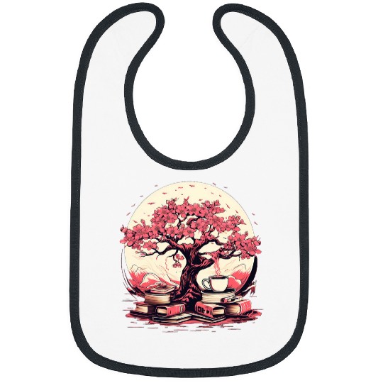 Coffee Books And Cherry Blossoms Reading Tea 5 Bibs