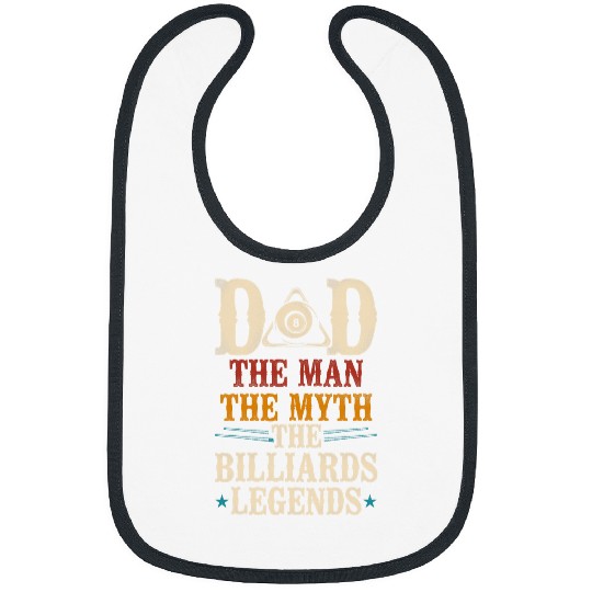 Billiards Pool Player Ball Dad vintages Retro Dad The Man The Bibs