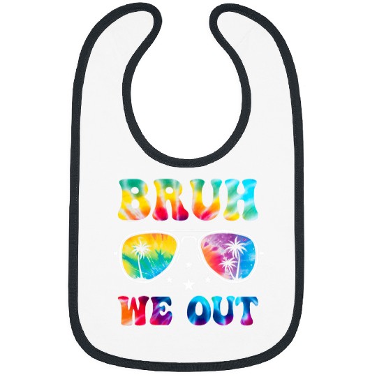 Schools Out For Summer Last Day Of School Teacher Boy tie dy Bibs