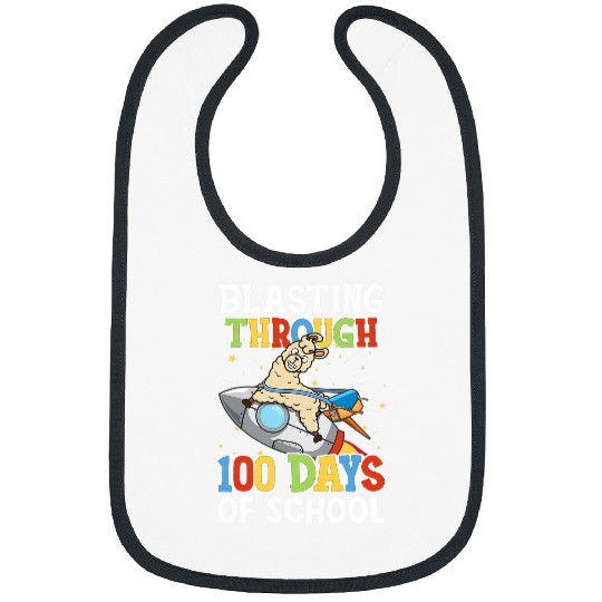 Funny 100th Day Of School  Kids Student Llama Lover Bibs