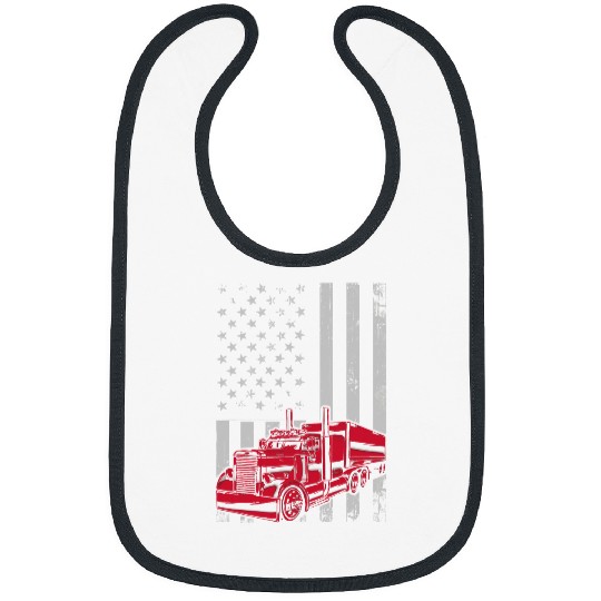 US American Flag Semi Truck Driver 18 Wheeler Trucker 4 Bibs