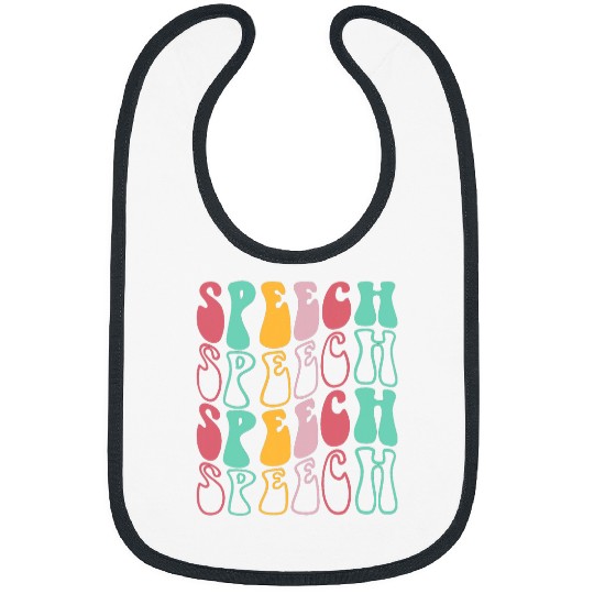 Speech Therapy Retro Speech Language Pathologist Therapist 3 Bibs