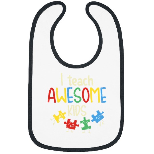 I Teach Awesome Kids Autism Special Education Teacher Bibs