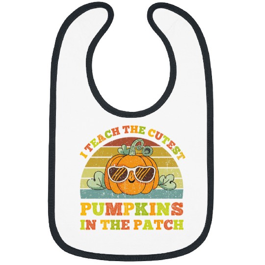I Teach The Cutest Pumpkins In The Patch Teacher Halloween 2 Bibs