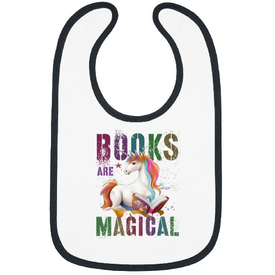 I Teach BOOKS ARE MAGICAL Unicorns America Reading Teacher Bibs