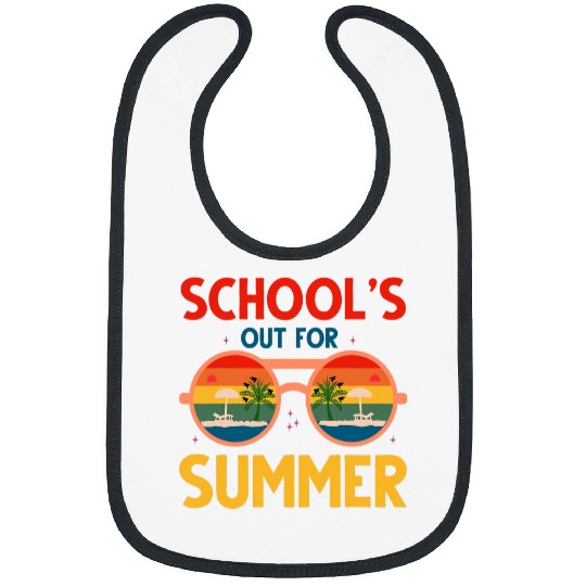 Schools Out For Summer Teacher Vacation Students Boys Girls Bibs