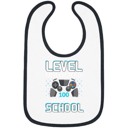 Level 100 Days of School Unlocked Gamer Nerdy Team 1 Bibs