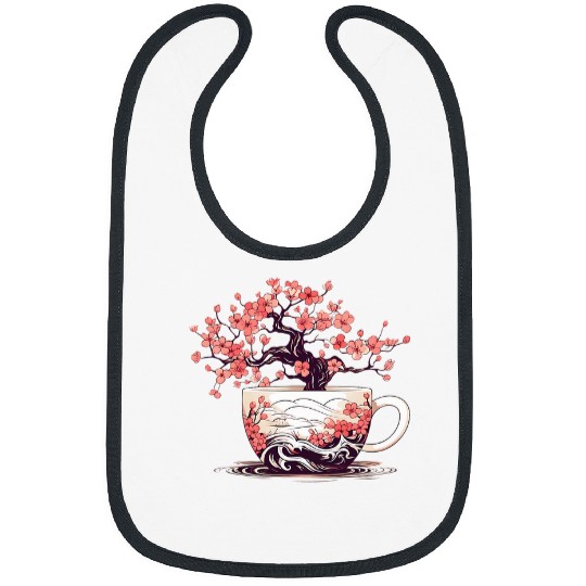 Coffee Books And Cherry Blossoms Reading Tea 3 Bibs
