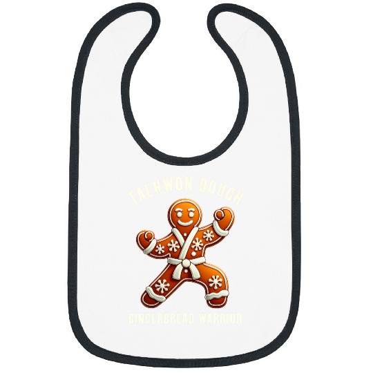 Funny Christmas Taekwondo Gingerbread Warrior Martial Arts Bibs