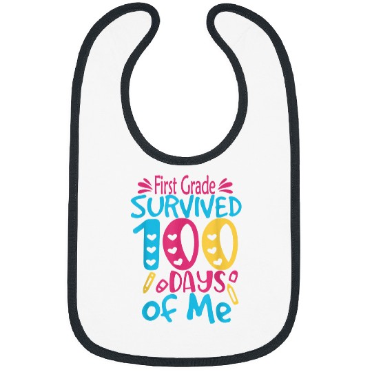 Happy 100th Day of School Kindergarten Teacher or Student 24 Bibs
