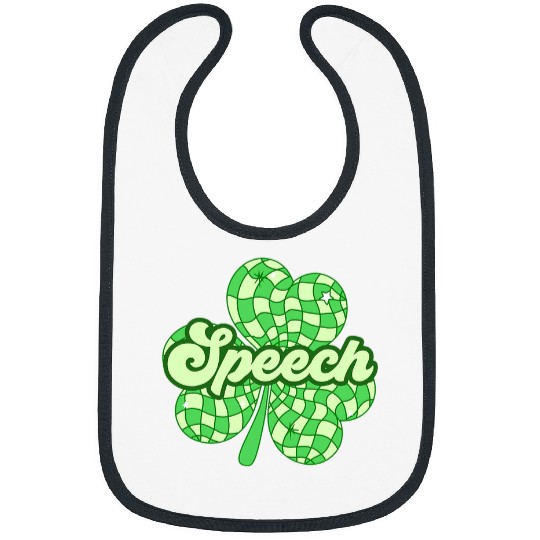 St Patricks Day Speech Therapist SLP Speech Therapy Shamrock 2 Bibs