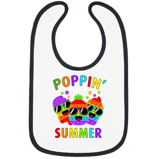 Poppin Into Summer Cream Last Day Of School Teacher Student Bibs