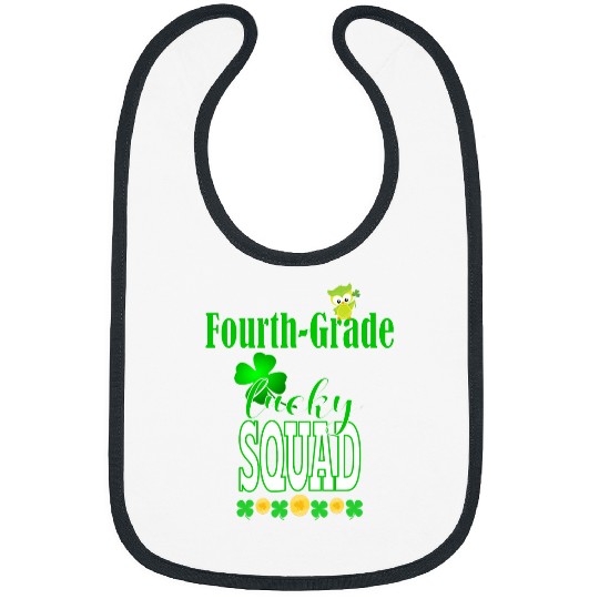 St Patricks Fourth Grade Teacher Student Cute Owl Squad Bibs