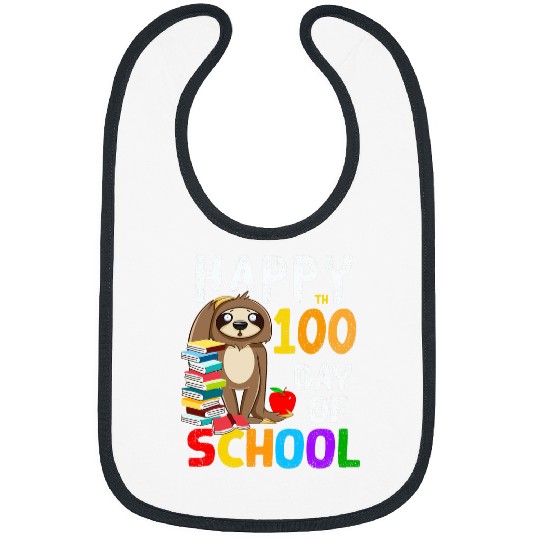 Happy 100th Day Of School Sloth Teacher Kindergarten Student Bibs