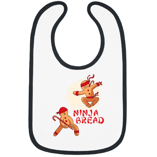 Funny Christmas for Boys Men Kids Karate Ninja Bread Bibs