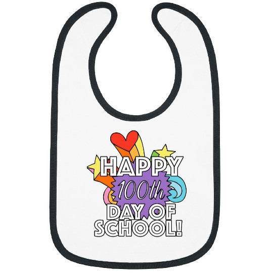 Happy 100th Day of School Student or Elementary Teacher Bibs