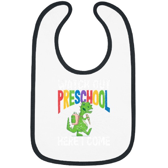 Watch Out Preschool Here I Come Dinosaur Back To School Bibs