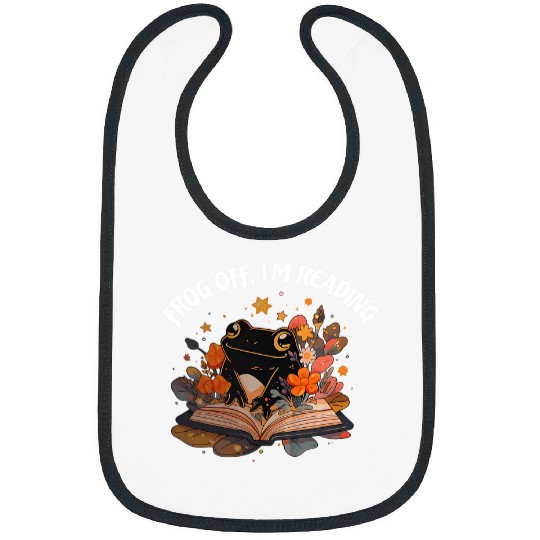 Frog Off Im Reading Funny Book Lover Bibs