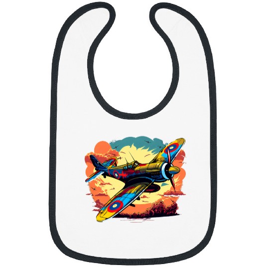 SpitAirplane Pilot Aviator Military Warbirds vintages 2 Bibs