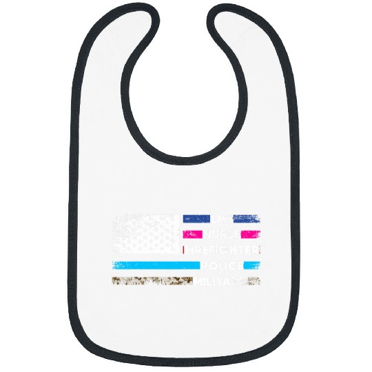 First Responders Hero Flag nurses EMS Police Military 7 Bibs