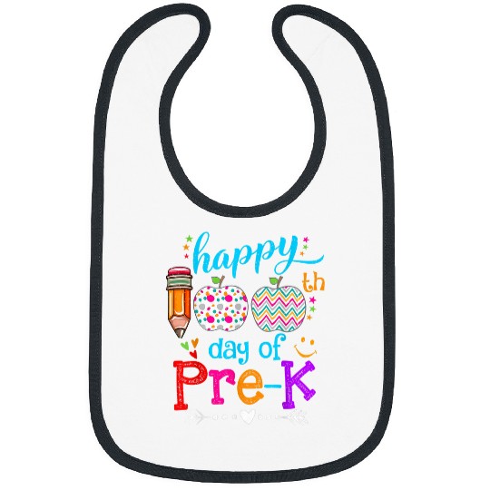 Happy 100th Day of School Kindergarten Teacher or Student 9 Bibs