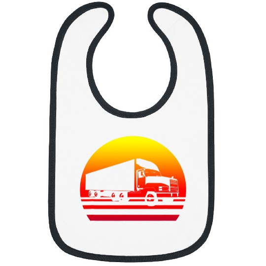 Semi Truck Driver Trucker Big Rig Sunset Bibs