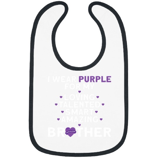 I Wear Purple For My Brother Epilepsy Awareness 5 Bibs