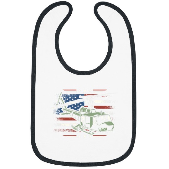 USA Helicopter Pilots Fly Helicopter American Flag Bibs
