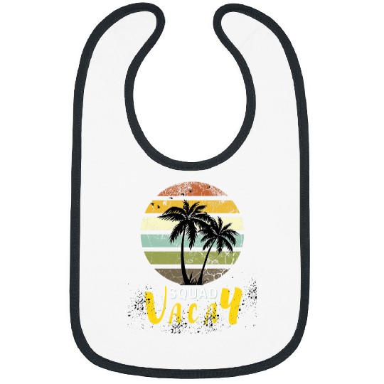 Vacay Squad Summer Vacation Family Students Trip Retro Beach Bibs
