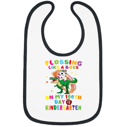 Floss Like A Boss 100th Day of School Kindergarten Unicorn Bibs