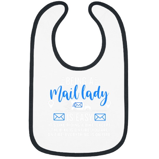 Womens Post Office Funny Mail Lady Postal Worker Mailman Bibs