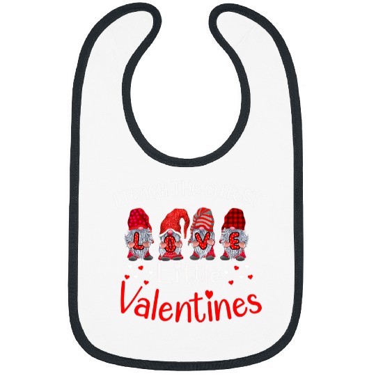 I Teach The Cutest Little Valentines Love Gnome Teacher Day Bibs