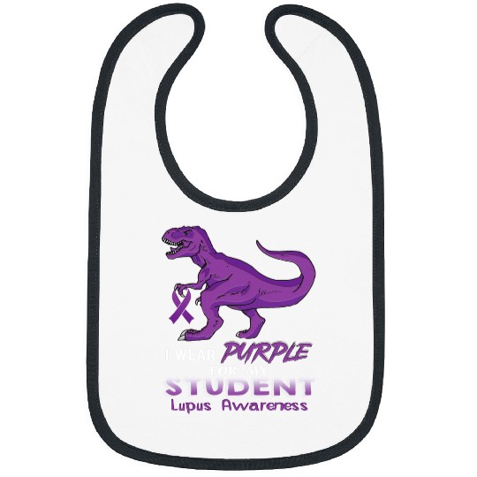 I Wear Purple for My Student Lupus Awareness Dinosaur Bibs