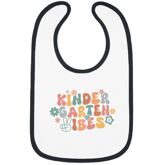 Groovy Hello Kindergarten Vibes Retro Teacher Back To School Bibs