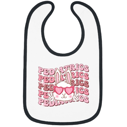 Groovy Pediatrics Bunny Easter PEDS nurses Crew Easter Day Bibs