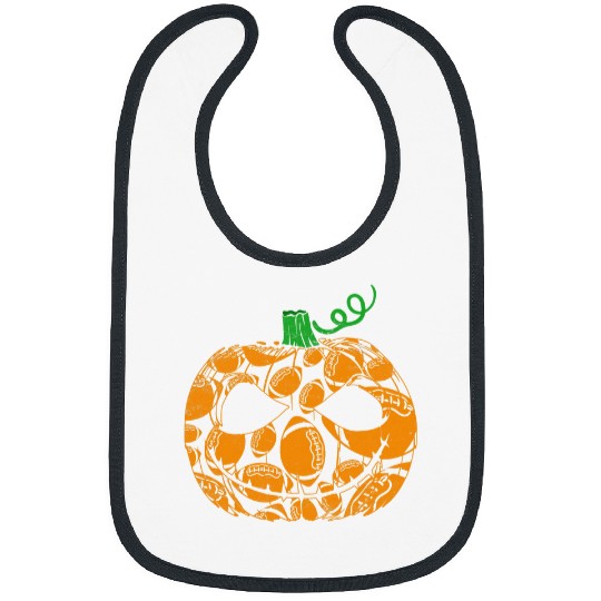 Cool Pumpkin Rugby Lover Halloween Rugby Player Bibs