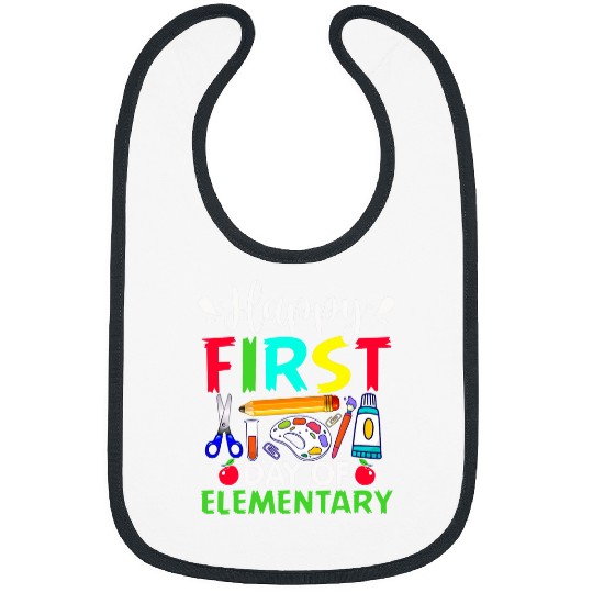 Happy First Day Of Elementary Teacher Back To School Student Bibs