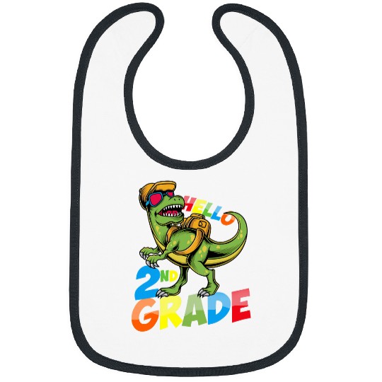 Funny Dinosaur 2nd Grade StudentTeacher Back to School Bibs