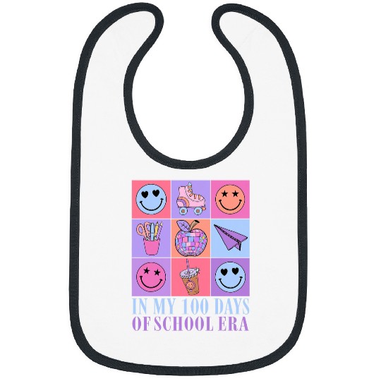In My 100 Days of School Era Retro Disco 100th Day of School 1 Bibs