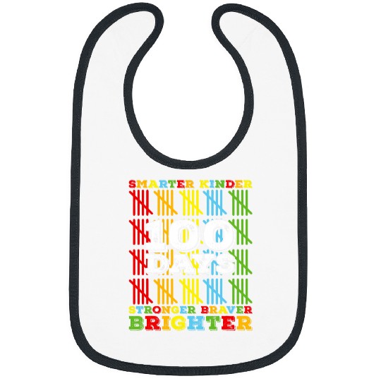 Smarter Kinder Stronger Brighter 100 Days Of School Teacher 3 Bibs