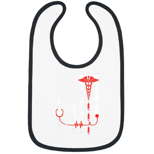 nurses US American Flag Nursing Student America Bibs