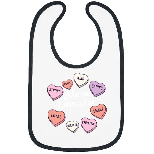 Valentines Day nurses Educator Groovy medicals Love Hearts Bibs