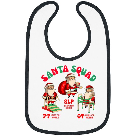 nurses Slp Ot Pt Christmas School Santa Squad Therapy Team Bibs