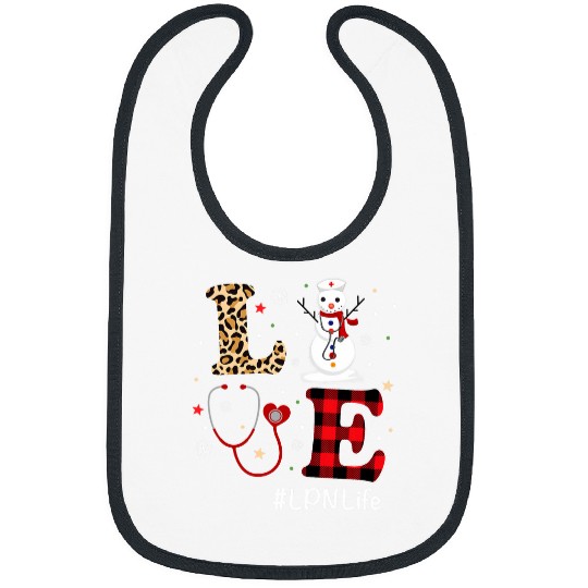 Love LPN nurses Life Snowman Christmas nurses xmass Pajamas Bibs