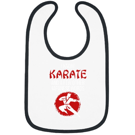 I Know Karate Player Martial Arts Black Belt Graphic Bibs