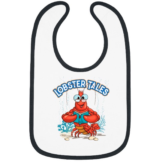 Lobster Tales Funny Lobster Reading A Book For Booklovers Bibs