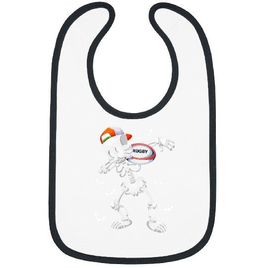 Cool Skeletons Rugby Lover Halloween Rugby Player Bibs