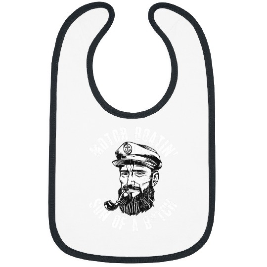 Funny Motor Boat Captain Pontoon Boating Lake Life Bibs