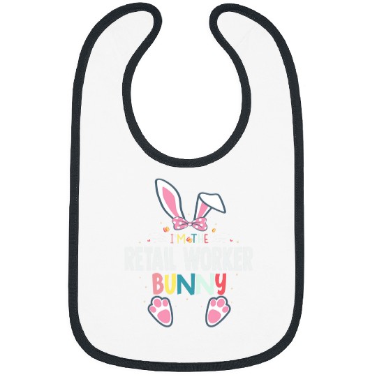 Im The Retail Worker Bunny Easter Day Rabbit Matching Bibs