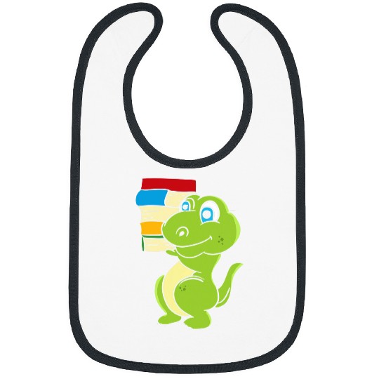 Dinosaur Pile Of Books Reading For Book Lovers MP Bibs